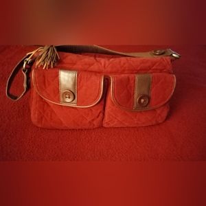 Red Corduroy Vera Bradley Shoulder Bag.
